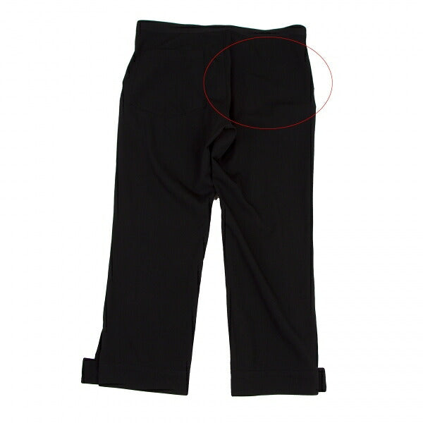 Y's Wool Gabardine Hem Button Cropped Pants Black Size 3