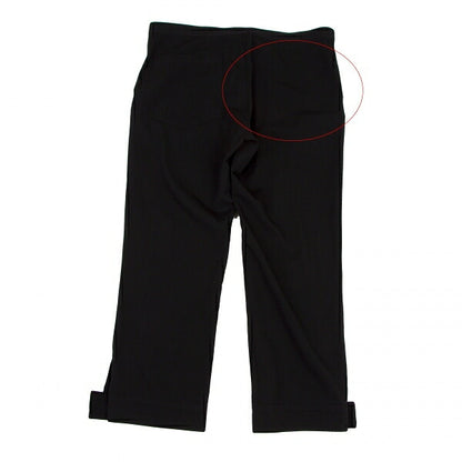 Y's Wool Gabardine Hem Button Cropped Pants Black Size 3