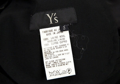 Y's Wool Gabardine Hem Button Cropped Pants Black Size 3