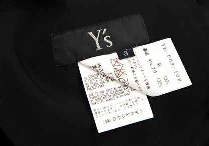 Y's Wool Gabardine Hem Button Cropped Pants Black Size 3