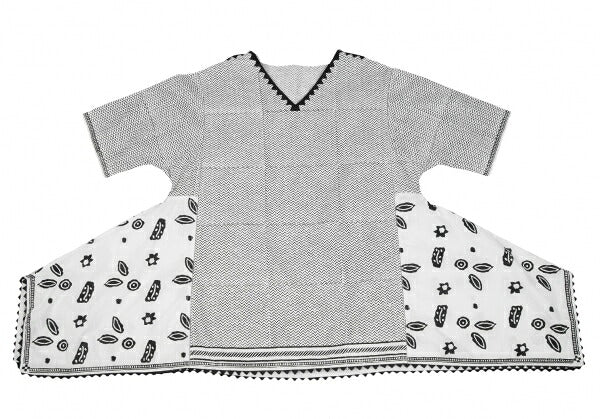 ISSEY MIYAKE HaaT Zigzag Native Print Blouse White Size 2