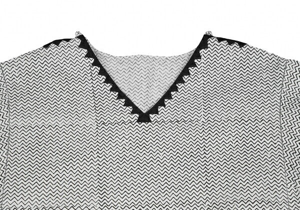 ISSEY MIYAKE HaaT Zigzag Native Print Blouse White Size 2