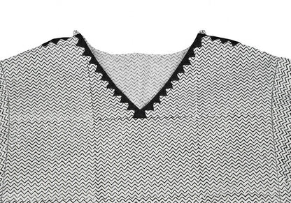 ISSEY MIYAKE HaaT Zigzag Native Print Blouse White Size 2