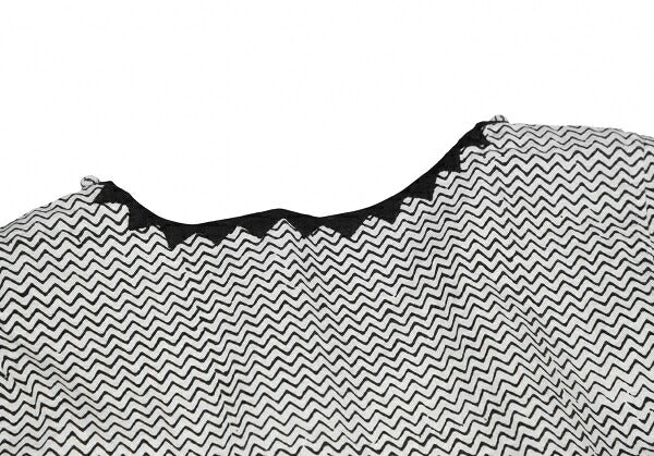 ISSEY MIYAKE HaaT Zigzag Native Print Blouse White Size 2
