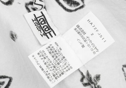 ISSEY MIYAKE HaaT Zigzag Native Print Blouse White Size 2