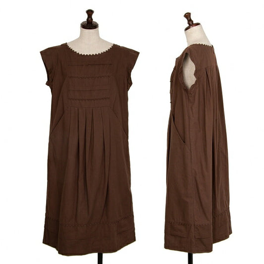 ISSEY MIYAKE HaaT Hand-Dyed Gather Design Dress Brown Size 2