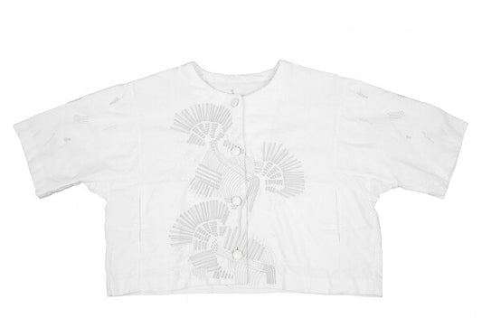 ISSEY MIYAKE HaaT Embroidered Wide Jacket White Size 2