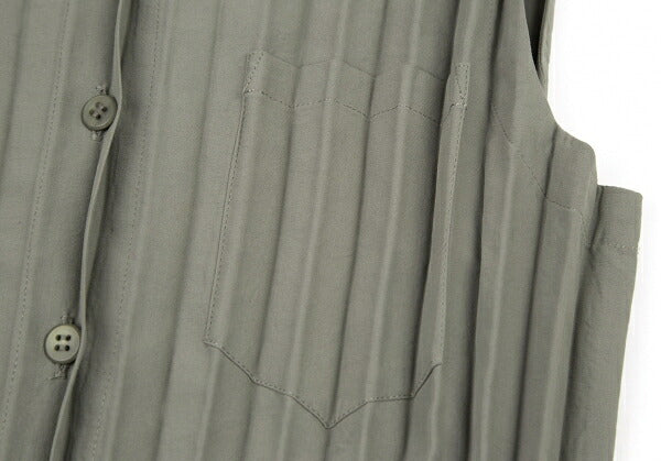 ISSEY MIYAKE WHITELABEL Pleated Sleeveless Top Khaki Size 2