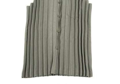 ISSEY MIYAKE WHITELABEL Pleated Sleeveless Top Khaki Size 2