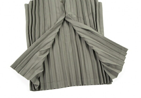 ISSEY MIYAKE WHITELABEL Pleated Sleeveless Top Khaki Size 2
