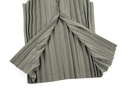 ISSEY MIYAKE WHITELABEL Pleated Sleeveless Top Khaki Size 2