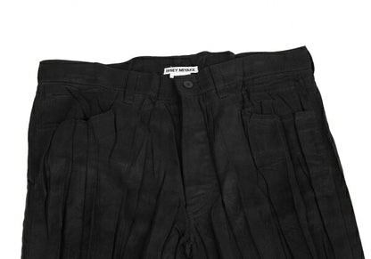 ISSEY MIYAKE Pleated Faux Suede Pants Black Size 3