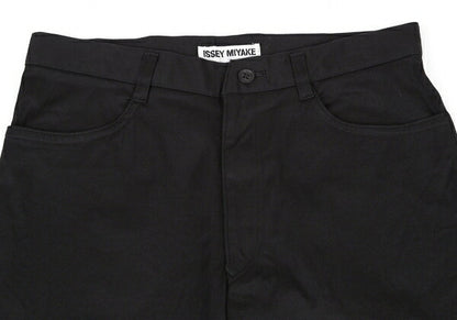 ISSEY MIYAKE Cotton Stretch Tapered Pants Black Size M