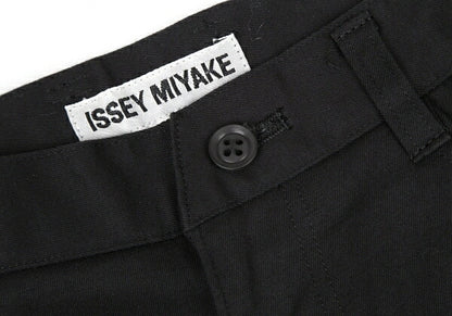 ISSEY MIYAKE Cotton Stretch Tapered Pants Black Size M