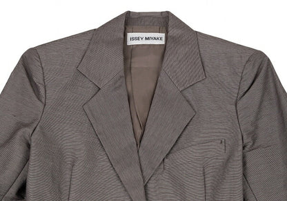 ISSEY MIYAKE Cotton Blend Tailored Blazer Brown Size M