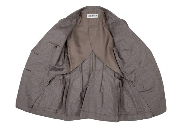 ISSEY MIYAKE Cotton Blend Tailored Blazer Brown Size M