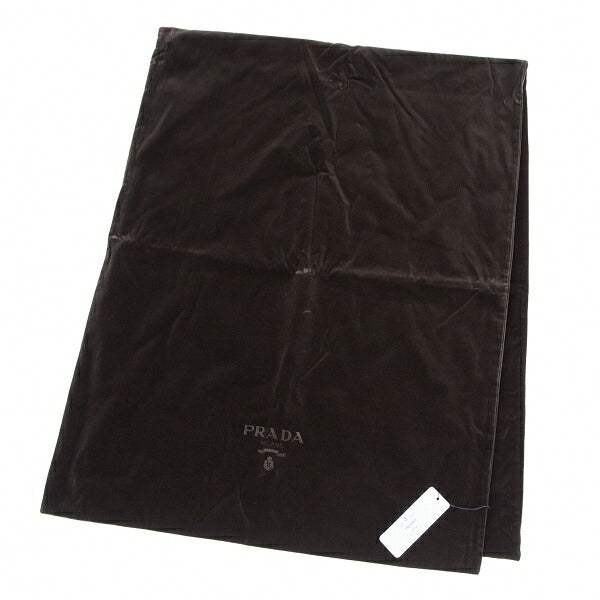 PRADA Logo Large Velour Shawl Brown