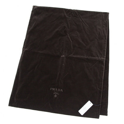 PRADA Logo Large Velour Shawl Brown