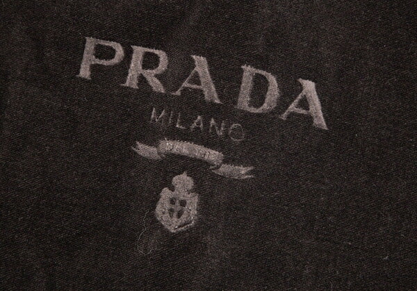 PRADA Logo Large Velour Shawl Brown
