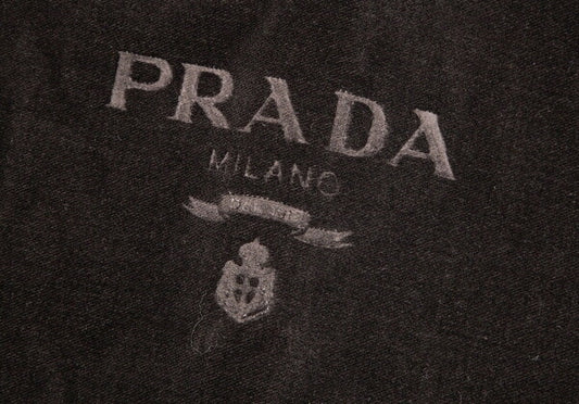 PRADA Logo Large Velour Shawl Brown