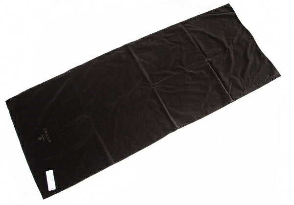 PRADA Logo Large Velour Shawl Brown