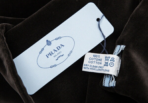 PRADA Logo Large Velour Shawl Brown