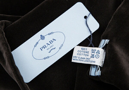 PRADA Logo Large Velour Shawl Brown