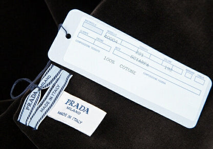 PRADA Logo Large Velour Shawl Brown