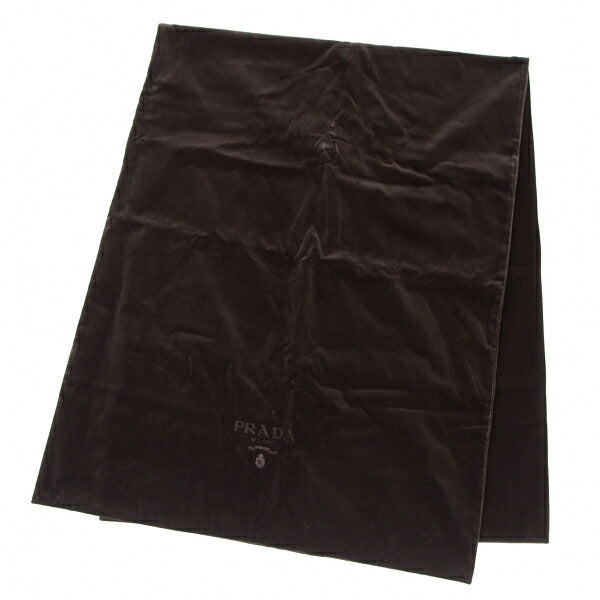 PRADA Logo Large Velour Shawl Brown