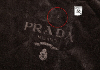 PRADA Logo Large Velour Shawl Brown