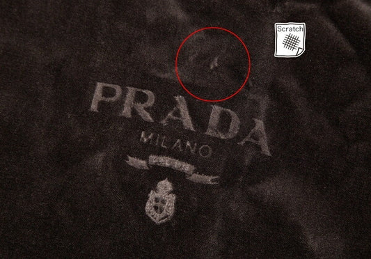 PRADA Logo Large Velour Shawl Brown