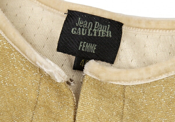 Jean Paul GAULTIER FEMME Glitter Cardigan Gold Size 40