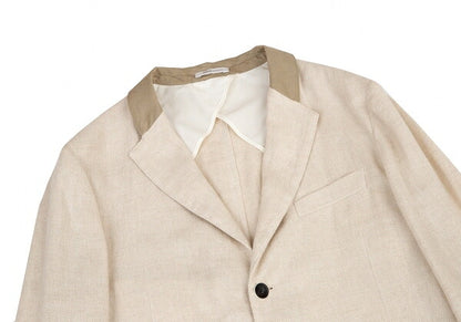 ARMANI COLLEZIONI Linen 3-Button Jacket Ivory Size 52