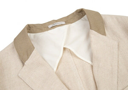ARMANI COLLEZIONI Linen 3-Button Jacket Ivory Size 52