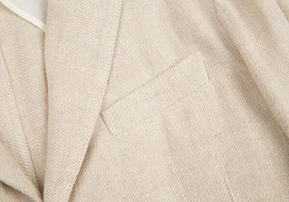 ARMANI COLLEZIONI Linen 3-Button Jacket Ivory Size 52