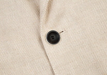ARMANI COLLEZIONI Linen 3-Button Jacket Ivory Size 52