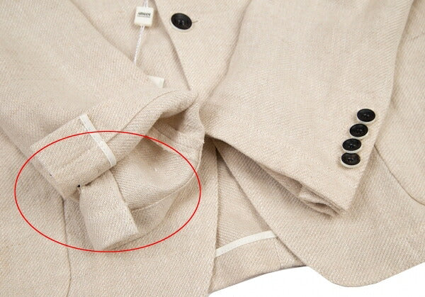 ARMANI COLLEZIONI Linen 3-Button Jacket Ivory Size 52