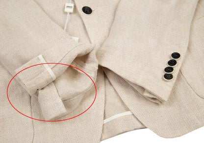 ARMANI COLLEZIONI Linen 3-Button Jacket Ivory Size 52