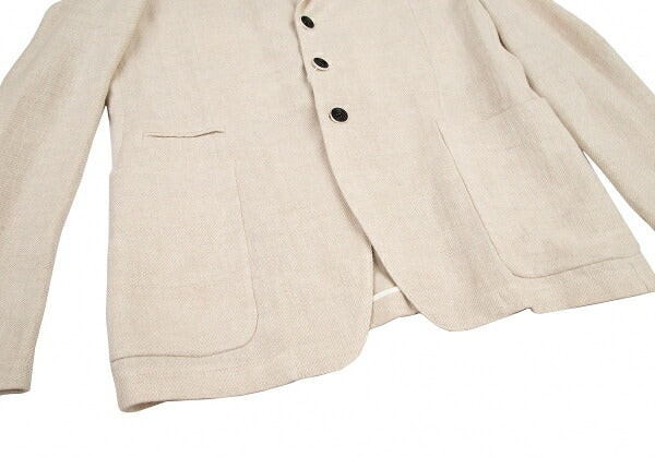 ARMANI COLLEZIONI Linen 3-Button Jacket Ivory Size 52