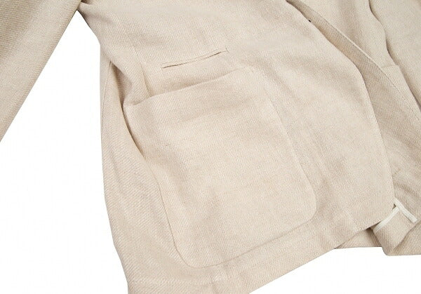 ARMANI COLLEZIONI Linen 3-Button Jacket Ivory Size 52