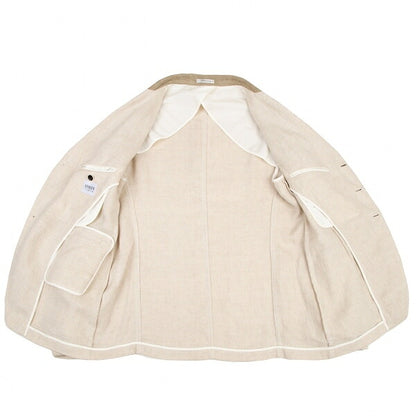 ARMANI COLLEZIONI Linen 3-Button Jacket Ivory Size 52