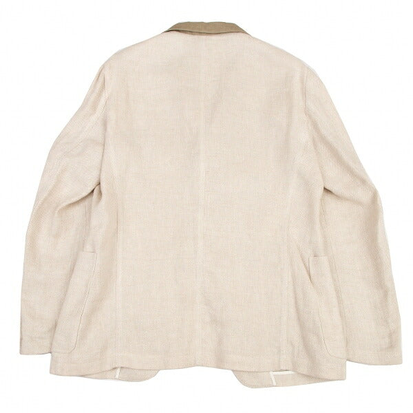 ARMANI COLLEZIONI Linen 3-Button Jacket Ivory Size 52