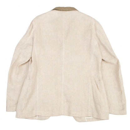 ARMANI COLLEZIONI Linen 3-Button Jacket Ivory Size 52