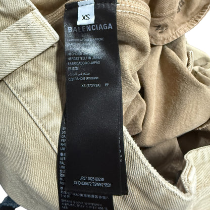 BALENCIAGA Washed Beige Double Knee Baggy Pants Size XS