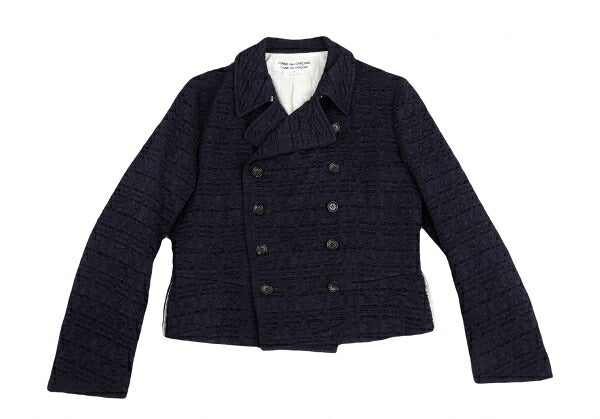 COMME des GARCONS Geometric Weave Double Jacket Navy Size S