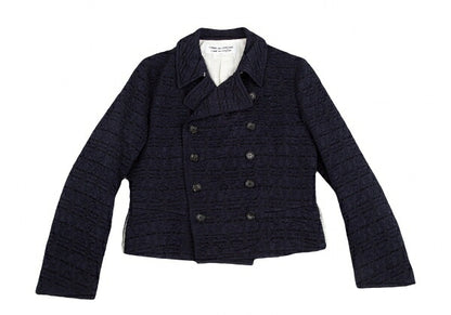 COMME des GARCONS Geometric Weave Double Jacket Navy Size S