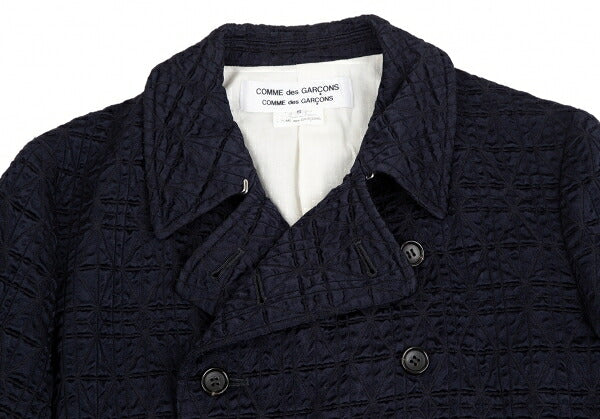 COMME des GARCONS Geometric Weave Double Jacket Navy Size S