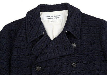 COMME des GARCONS Geometric Weave Double Jacket Navy Size S