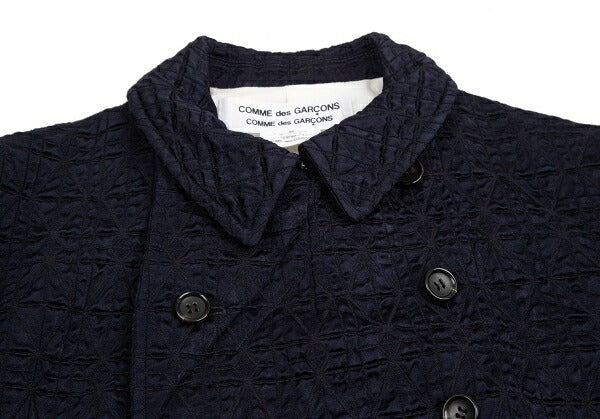 COMME des GARCONS Geometric Weave Double Jacket Navy Size S