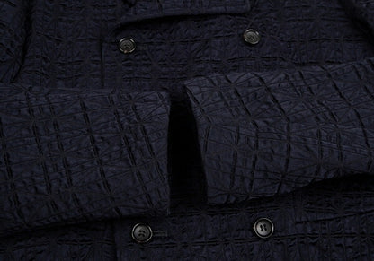 COMME des GARCONS Geometric Weave Double Jacket Navy Size S